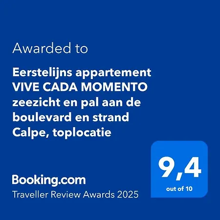 Eerstelijns Vive Cada Momento Zeezicht En Pal Aan De Boulevard En Calpe, Toplocatie * 칼페